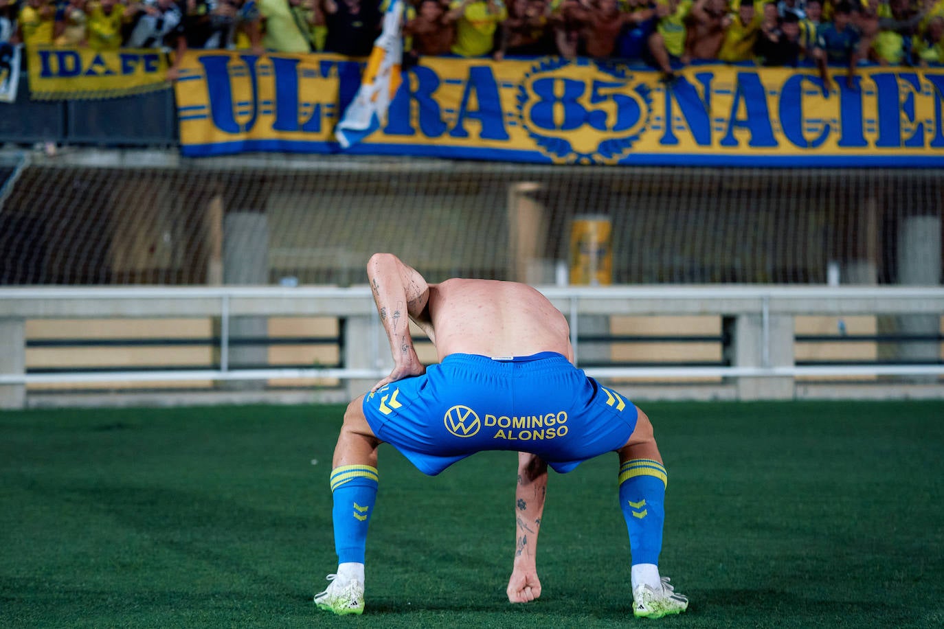 Marc, celebrando el gol del triunfo al Celta.