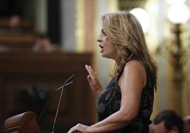 La diputada de Coalición Canaria, Cristina Valido, en la tribuna el Congreso.