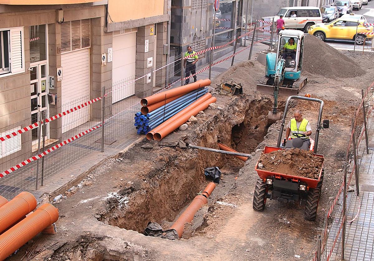 Imagen de archivo deuna obra en el barrio de Guanarteme.