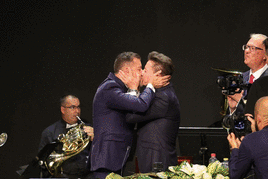 Uno los emotivos momentos del enlace.