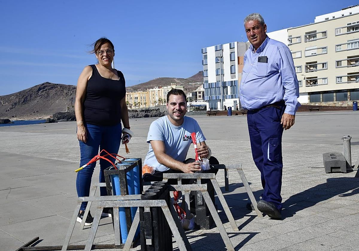 Lidia Rodríguez, Benjamín Dávila Sosa y Benjamín Dávila Rodríguez.