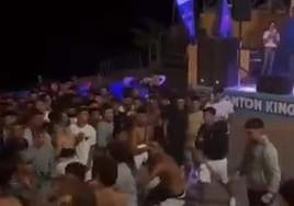 Momento de la trifulca en El Frontón.