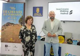 Carlos Álamo y Serafina Suárez presentaron este lunes el nuevo Gran Canaria Walking Festival,