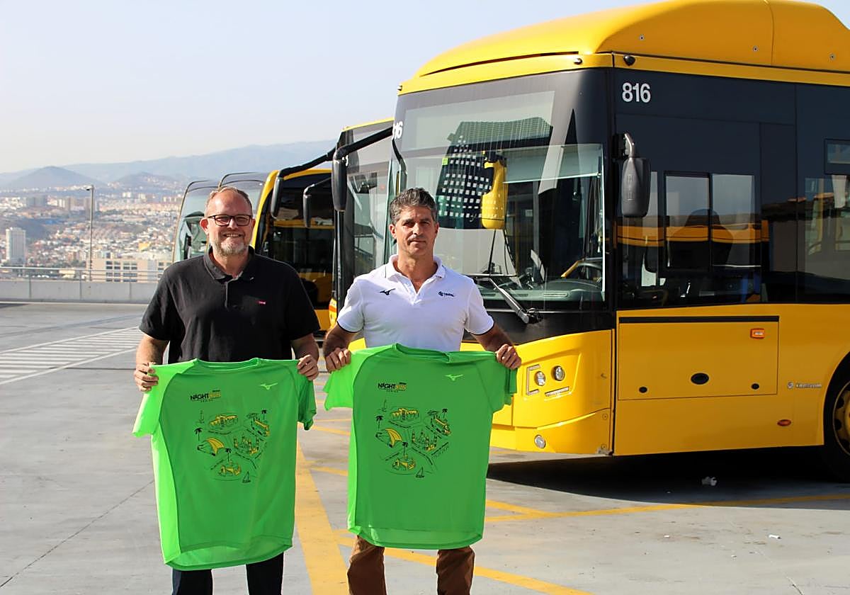 El concejal de Movilidad y presidente de Guaguas Municipales, José Eduardo Ramírez (i.) y el director deportivo de la prueba, Sergio San Román.