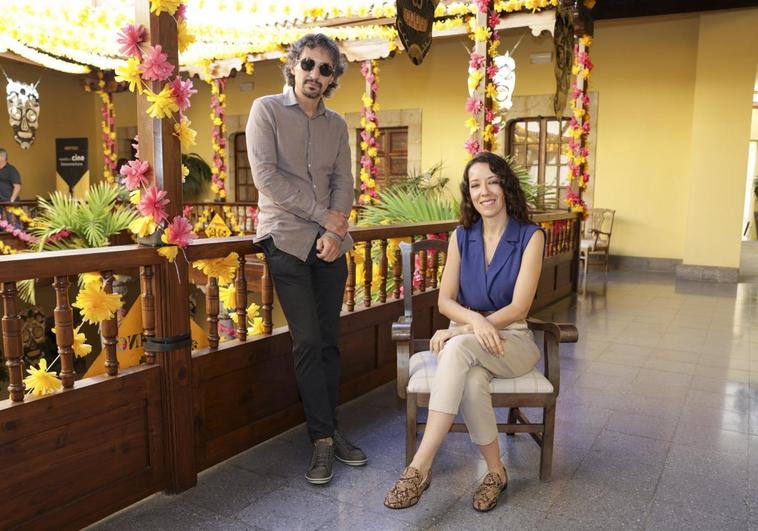 Martín Bourocq y Andrea Camponovo, este miércoles, en la Casa de Colón.