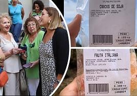 La presidenta del Parlamento, Ástrid Pérez, dialoga con varias agricultoras y ganaderas canarias tras el homenaje a la mujer rural, en el que se hizo entrega de aperitivos foráneos.