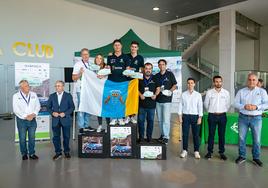 Foto de familia de los ganadores de la quinta edición del Eco Rally Gran Canaria.