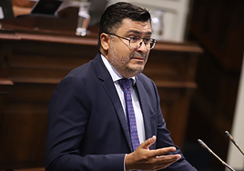 Miguel Ángel Pérez del Pino durante un pleno en el Parlamento.