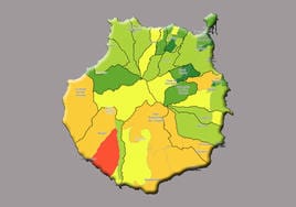 Vista parcial del casco urbano de Santa Brígida, el municipio con la renta media por hogar más alta.