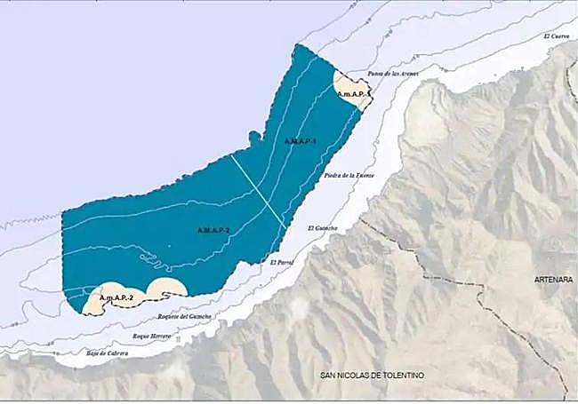 Plano de ubicación de la Zona de Interés Acuícola GC-9, entre La Aldea y Artenara.