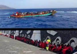 Imagen de migrantes llegando a El Hierro.