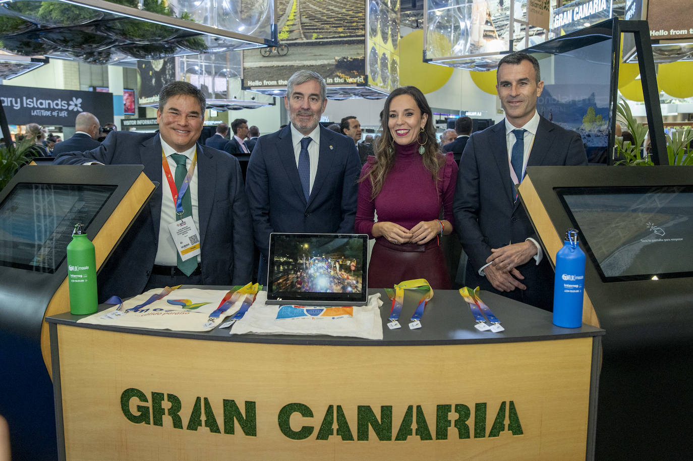 La inauguración del pabellón de Canarias de la World Travel Market, en imágenes