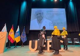 Condecorados Mario Rodríguez y Pedro Betancor con el título de Doctor Honoris Causa.