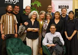 De izquierda a derecha, Javier Rivero Grandoso, Gregori Dolz, Eduardo García Rojas, Rosa Ribas, Carmen Nieto, Mayte Martín, José Luis Correa, Susana Rodríguez Lezaun, Emilio González Déniz, Carlos Zanón y Charo González Herrera, durante el Observatorio celebrado en Arucas.