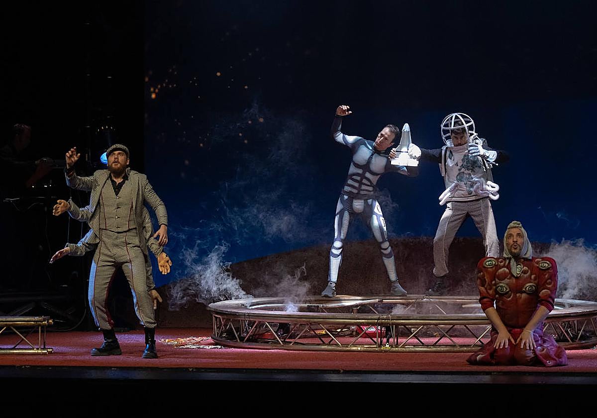 Un momento del pase de 'Villa y Marte', este miércoles en el Cuyás.