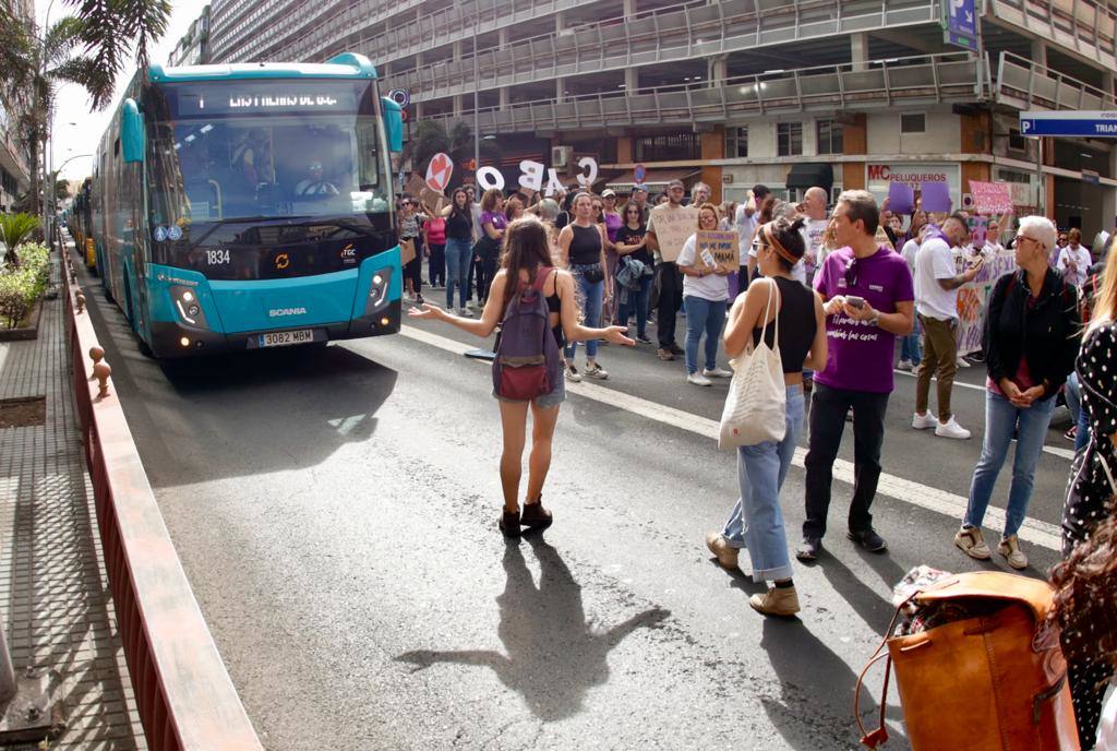 El feminismo canario se moviliza en la capital grancanaria