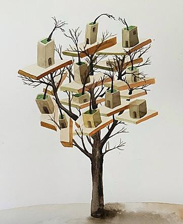 Otra acuarela de 'Paisaje consciente'.