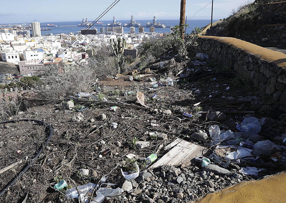 Imagen secundaria 1 - Estado en el que se encuentra la ladera y el camino que accede a Mata.