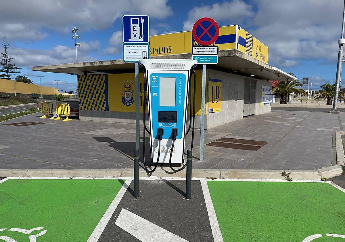 Punto de recarga ultrarápida del Estadio de Gran Canaria, el último en ponerse en marcha.
