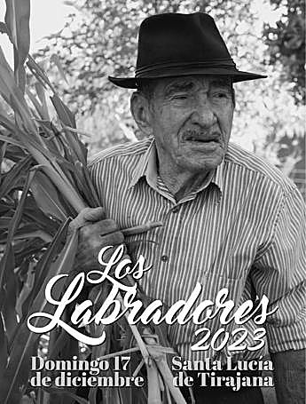 Cartel anunciador de la Romería de Los Labradores con el retrato en blanco y negro de Pepito.