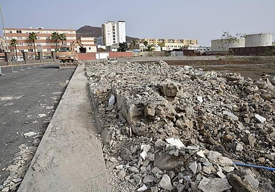Imagen tomada este miércoles en la parcela que albergará los principales actos del carnaval.