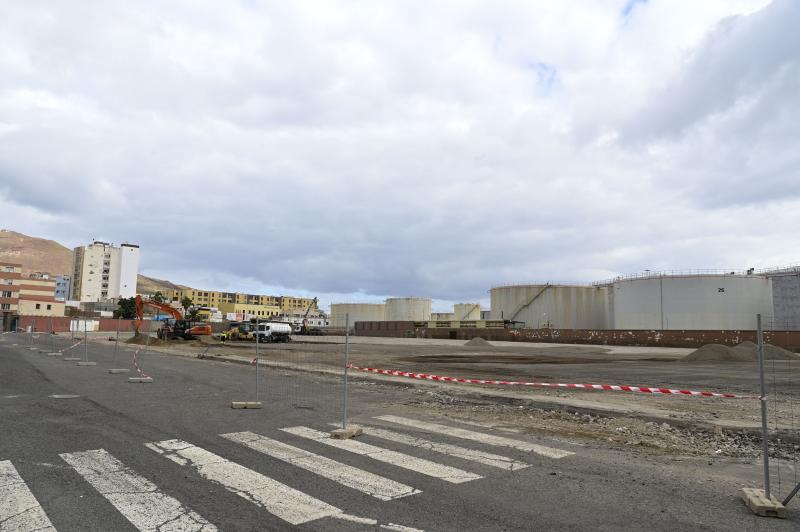Obras en el Puerto de La Luz para el carnaval de Las Palmas de Gran Canaria