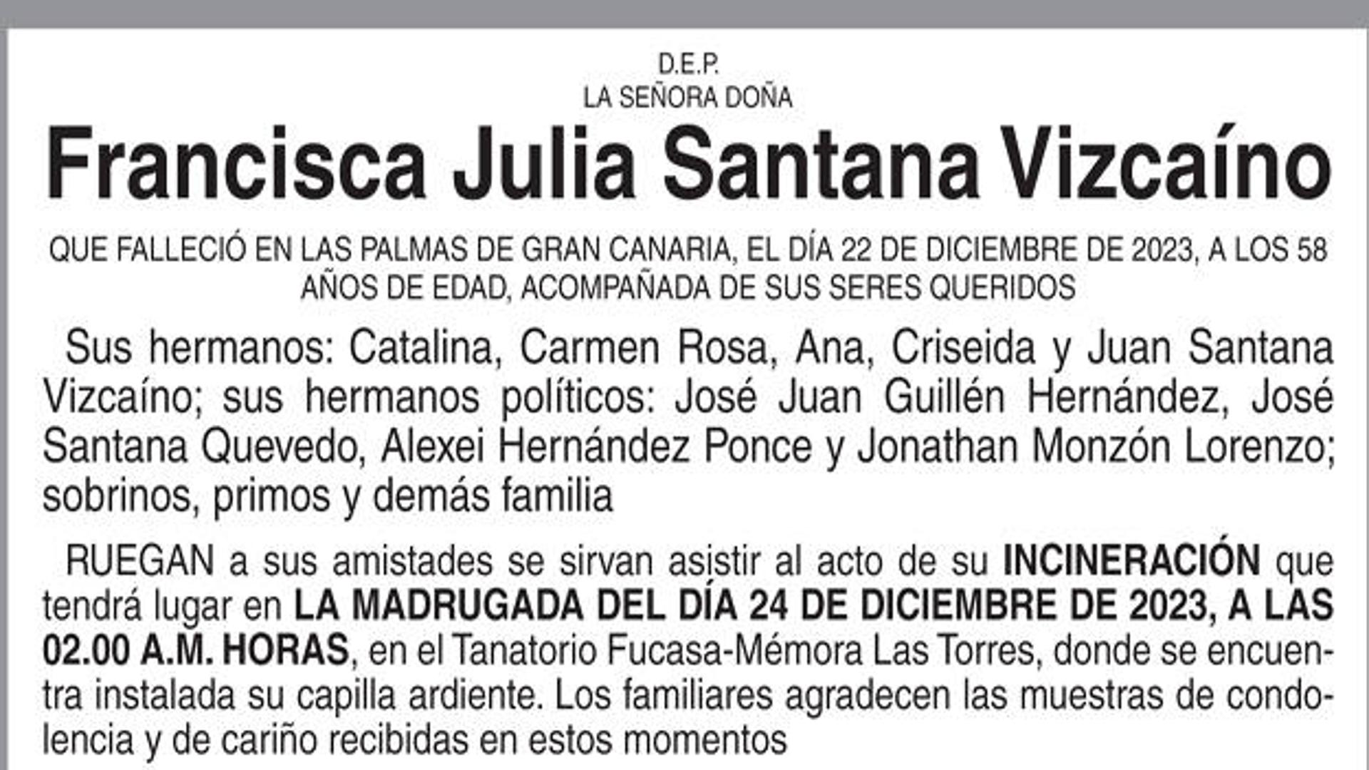 Francisca Julia Santana Vizcaíno | Canarias7