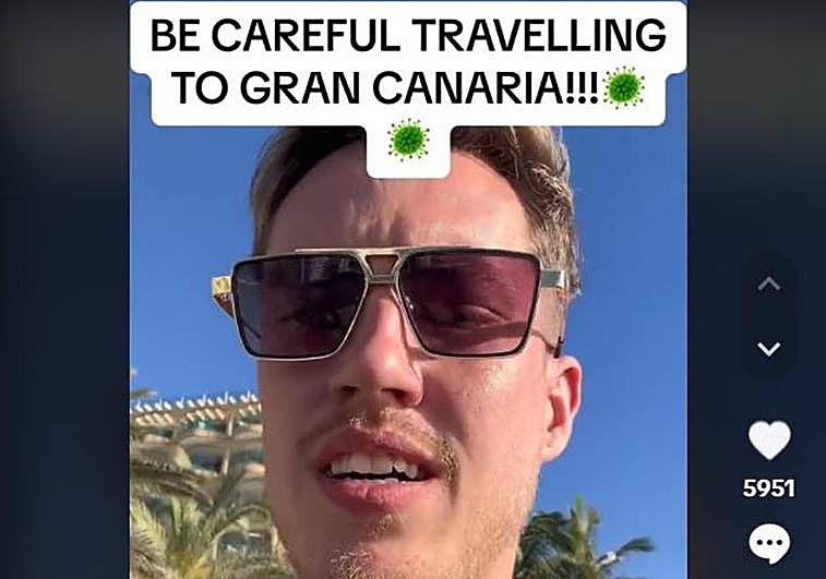 Un turista alerta a sus seguidores sobre el repunte de virus en Gran Canaria.