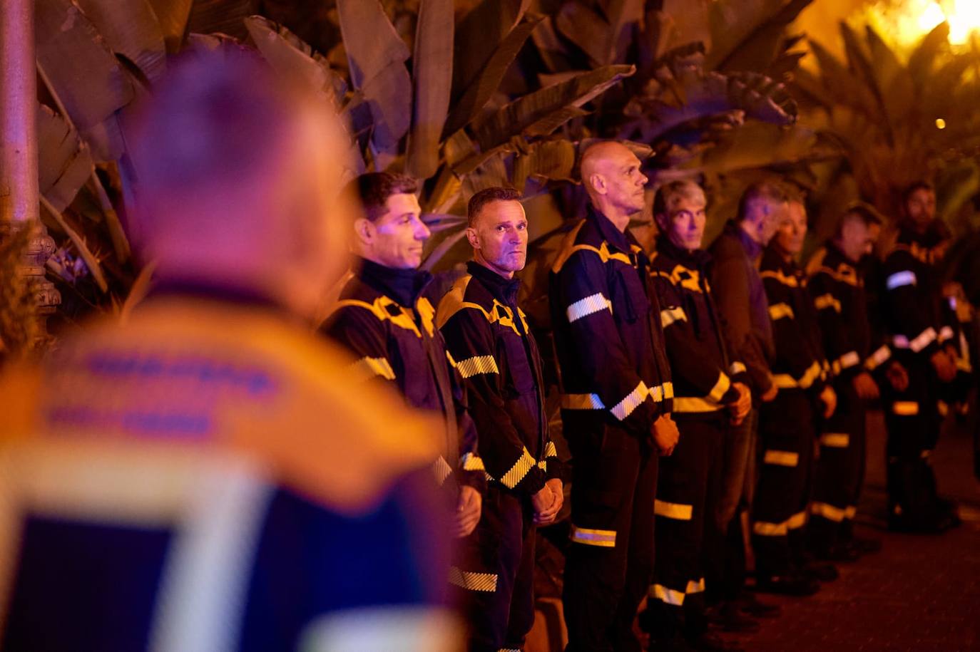 Fotos: Homenaje de los bomberos de Gran Canaria a su compañero Sánchez Cazón