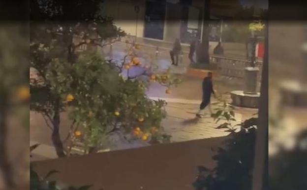 Vídeo: Machete en mano y la posterior detención del atacante