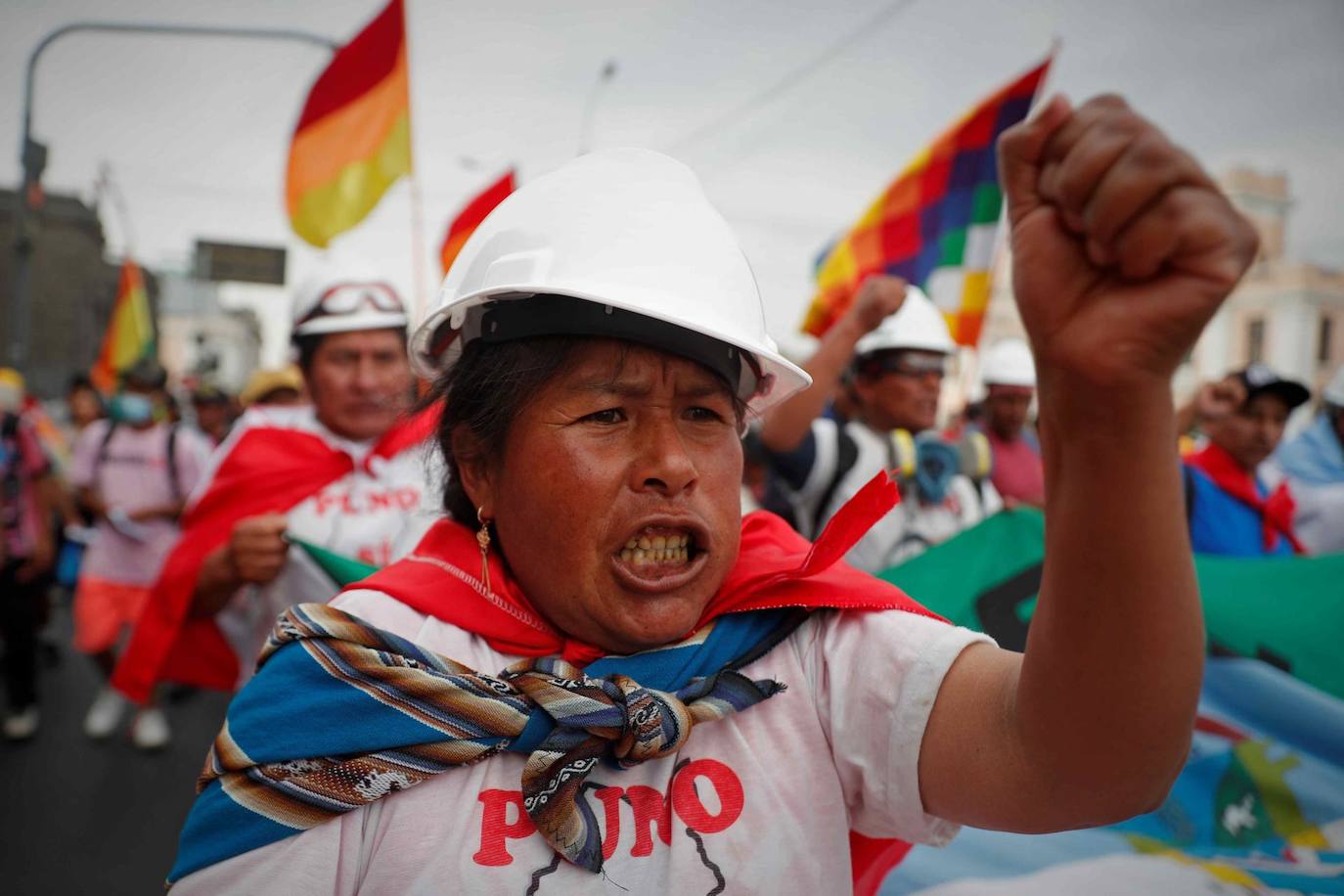Protestas se mantienen en el 14 % del territorio peruano, sin enfrentamientos. LIMA (PERÚ), 02/02/2023.