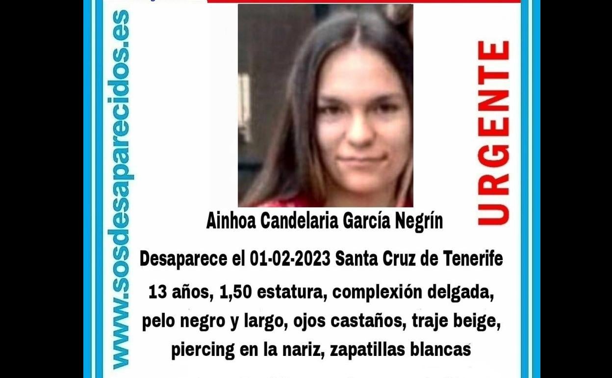 Localizada la menor de 13 años desaparecida en Tenerife