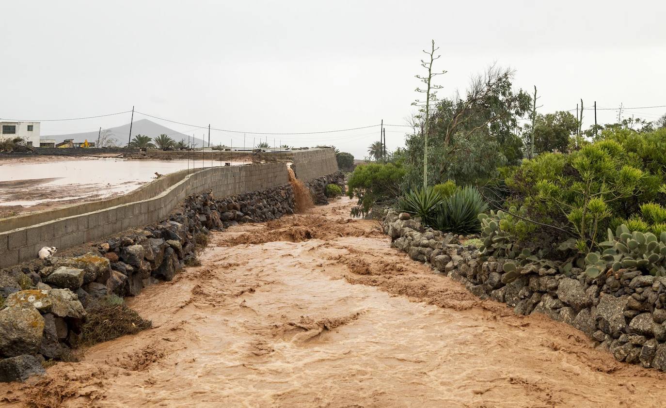 Fotos: Temporal de lluvia y granizo en Lanzarote