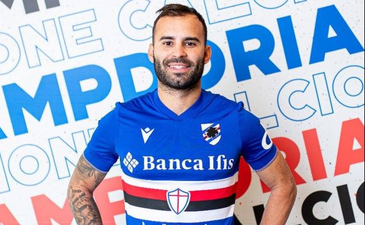Jesé Rodríguez con la elástica de la Sampdoria. 