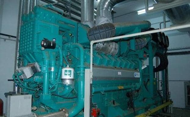 Motor de generación eléctrica a partir del biogás instalado en el Ecoparque Norte. 