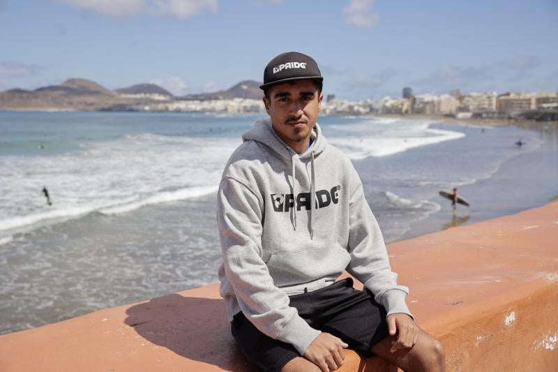 El rider, en la playa de Las Canteras.