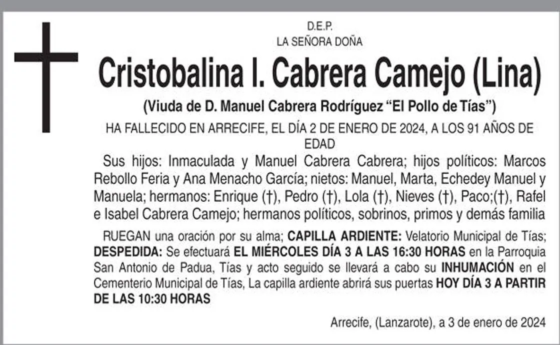 Cristobalina I. Cabrera Camejo (Lina)