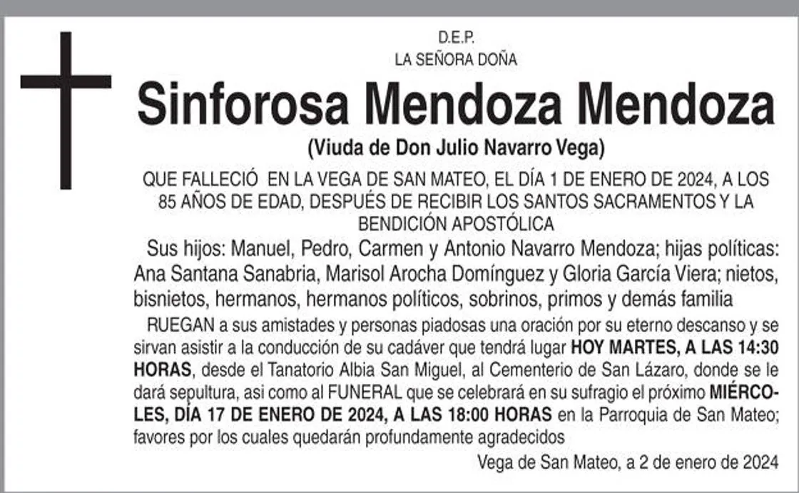 Sinforosa Mendoza Mendoza