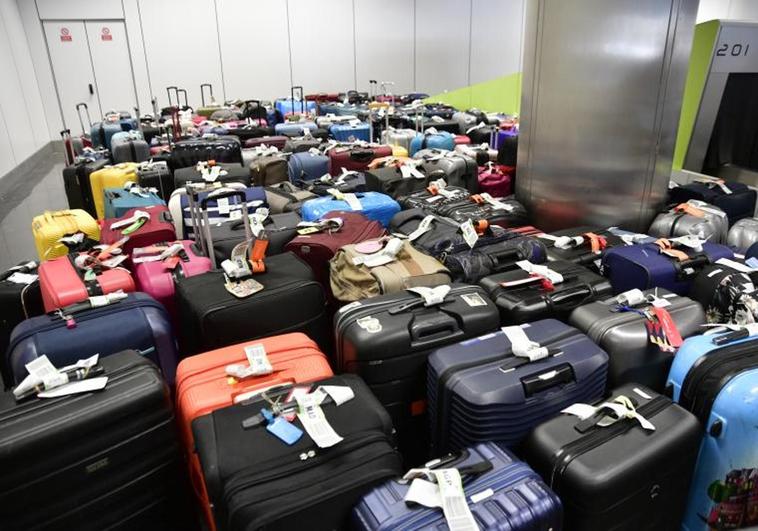 Imagen del aeropuerto de Gando del pasado 7 de enero, jornada en el que se acumularon un buen número de maletas a la espera de destino.