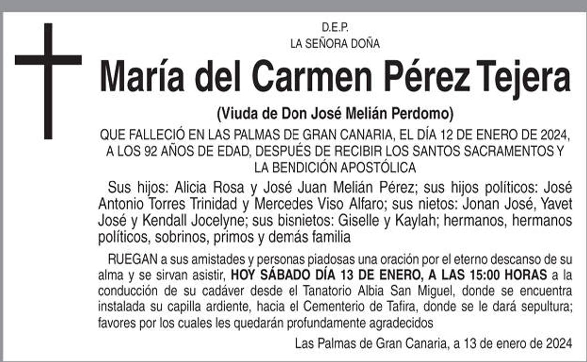 María del Carmen Pérez Tejera