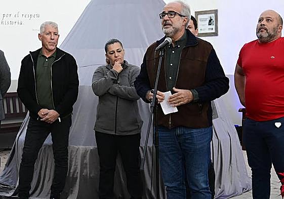 José López, en 2023, en el acto de presentación de la recuperación de la fuente del Carrizal.