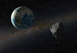 Representación de un asteroide cercano a la Tierra.
