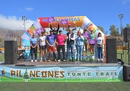 El podio de los vencedores en la VII Pilancones Trail 2024.