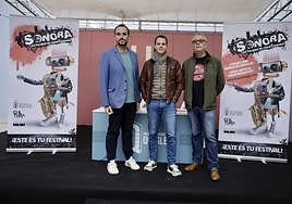 De izquierda a derecha, Santi Gutiérrez, Adrián Santana y Juan Salán.