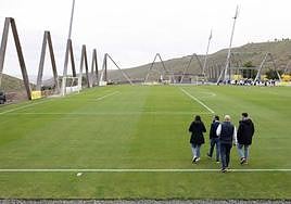 Momento de la visita realizada este lunes a las dependencias de la UD Las Palmas.