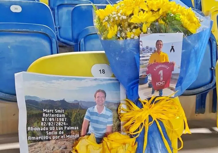 El asiento de Marc Smit en el estadio de Gran Canaria.