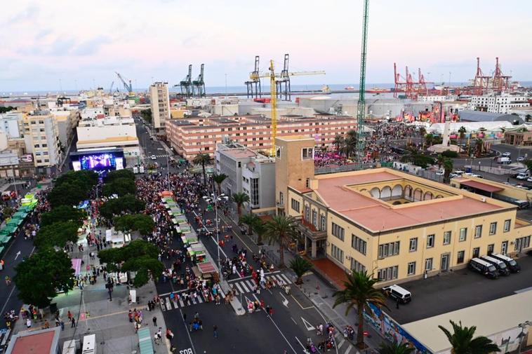 Vista aérea del carnaval de día celebrado este sábado.