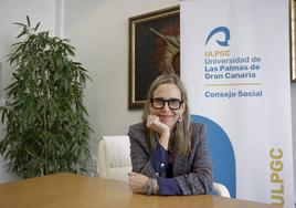 Ana Suárez, presidenta del Consejo Social de la ULPGC, este lunes en su despacho.
