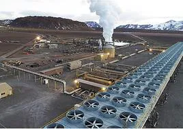 Planta de generación de energía geotérmica de Cerro Pabellón, en Chile.