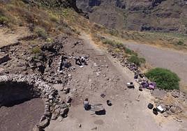 Vista aérea de la excavación arqueológica de La Fortaleza donde se llevaron a cabo los trabajos.